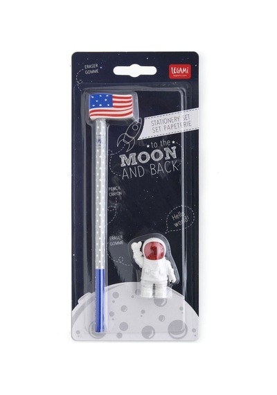 Legami Astro0001 Kurşun Kalem 2 Silgili To The Moon Set