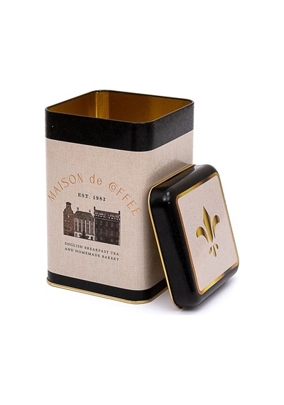 Azura Coffee Desenli Kare Metal Saklama Kabı 10.5 x 10.5 x 16 CM 1.7 L Çok Renkli