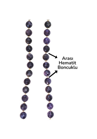 Koyu Mor Ametist Kolye 10 Mm Faset Kesim 119a