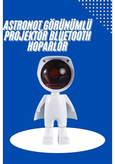 Astronot Işık Projektörü Gökkuşağı Projeksiyon Gece Lambası Hediyelik Rekli