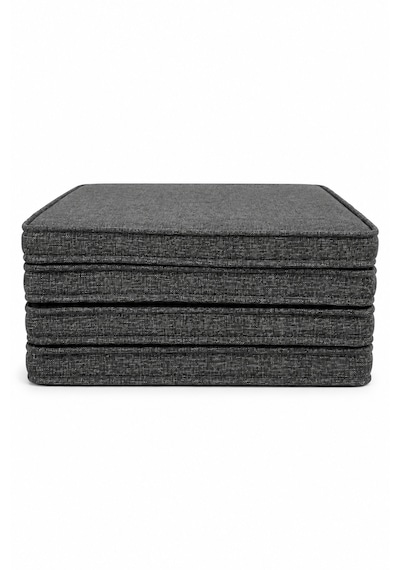 Keten Fitilli 53x46 Cm Sandalye Ölçüsüne Uygundur. 4 Parça Sandalye Koltuk Minder Seti Antrasit