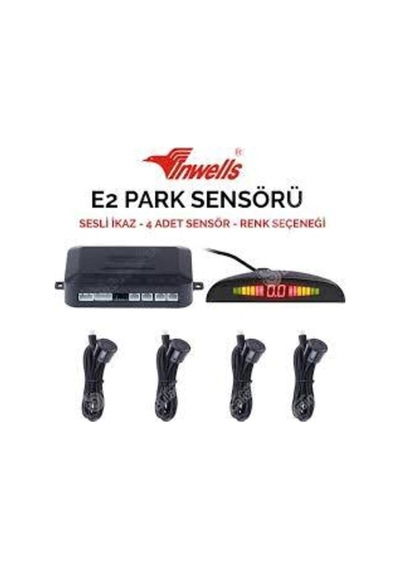 Inwels Park Sensoru Sesli E2 4 Sensorlu Ekranlı Siyah