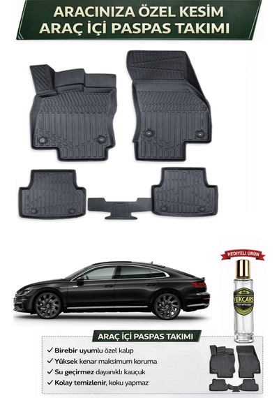 Volkswagen Arteon 2017 Model Aracınıza Özel Üretim Esnek Kauçuk Paspas Takımı