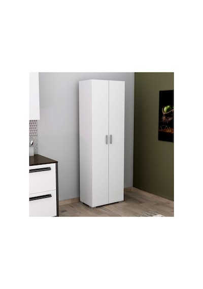 Kayra 2 Kapak 8 Raflı Çok Amaçlı Dolap - Beyaz Beyaz