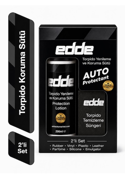 Edde Araba Araç Oto Torpido Koruyucu Koruma Ve Yenileme Sütü Ve Temizleme Süngeri 250ml