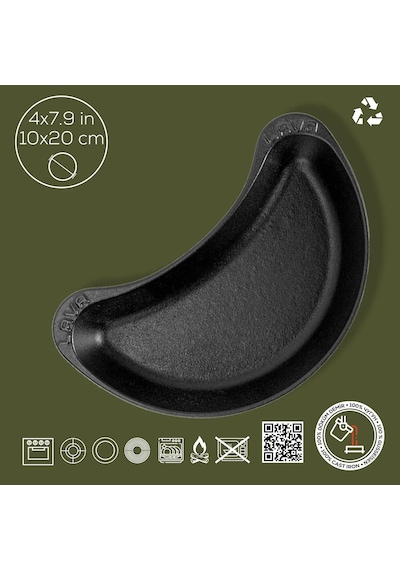 Lava Fajita Tabağı Böbrek Form Siyah Mat 10 X 20 Cm Siyah