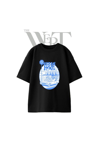 Thewert Retro Hayvan Parti Tasarım Baskılı Ünisex Siyah Oversize T-shirt