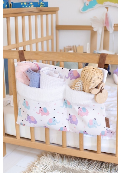 Pratik Askılı Organizer Bebek Arabası Beşik Kenar Fluffy Organizer Elephant