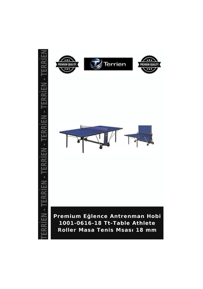 Premium Eğlence Antrenman Hobi 1001-0616-18 Tt-table Athlete Roller Masa Tenis Msası 18 Mm