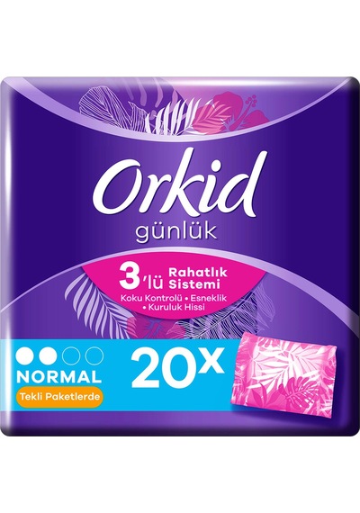 Orkid Tekli Günlük Koruma Günlük Ped 20'li