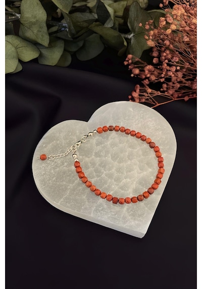 Kırmızı Jasper Taşı Bileklik Kırmızı