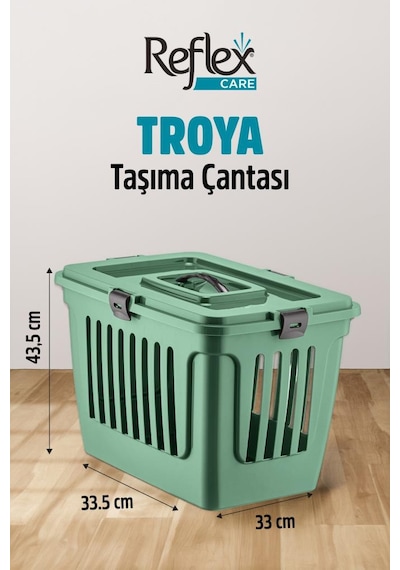 Reflex Care Troya Kedi Ve Köpek Taşıma Çantası - Yeşil - 49,5x33,5x33 Cm
