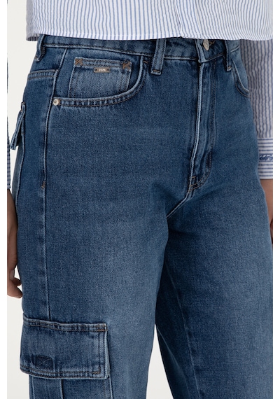U.S. Polo Assn. Kadın Mavi Cargofit Jean Pantolon 50290929-DN0022