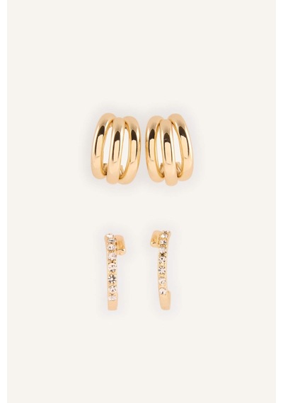 Defacto Kadın 2li Küpe H3598axnsgd1 Gold