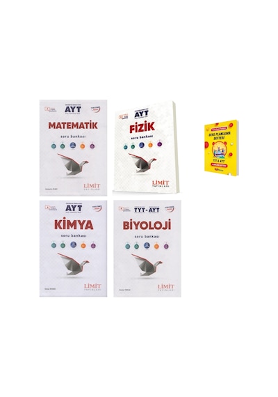 Limit Ayt Matematik Fizik Kimya Ve Biyoloji Soru Bankası 4lü Set + Planlama Defteri