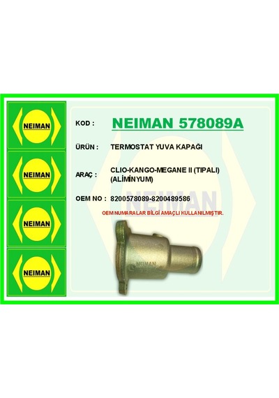 Bescher Termostat Yuva Kapağı Clıo-kango-megane Iı Tıpalı Aliminyum Neıman 578089a 8200578089 8200489586