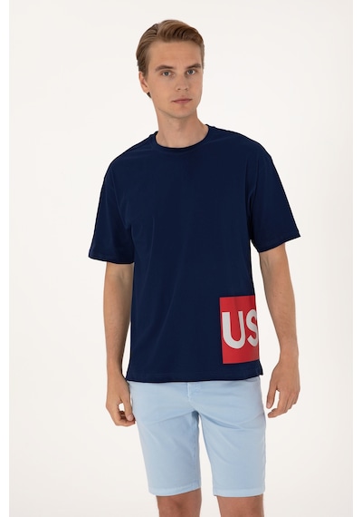 U.S. Polo Assn. Erkek Comfort Fit Bisiklet Yaka Lacivert Tişört 50306879-VR033