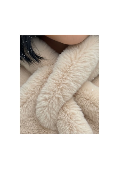 Emybox 2 Li Peluş Kalpak Atkı Takım Kadın Kışlık Peluş Şapka Ve Boyunluk Seti Yumuşak, Şık Ve Sıcak Ekru
