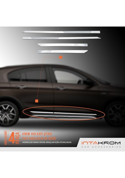 Fiat Egea Cross Krom Yan Kapı Çıtası 4 Parça 2020 Ve Üzeri Uyumlu
