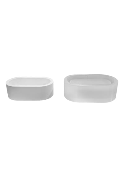 Tahtakale Toptancı Silikon 3d Oval Taş Tozu Saksı Ve Mumluk Kalıbı