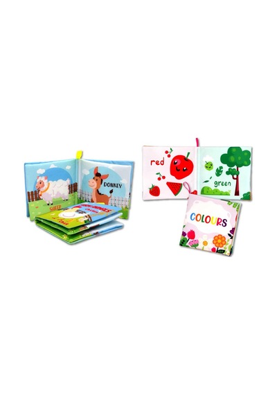 2 Kitap Tox Ingilizce Çiftlik Hayvanları ve Renkler Kumaş Sessiz