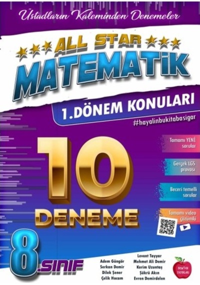 Newton 8. Sınıf Matematik All Star 1. Dönem 10 Deneme