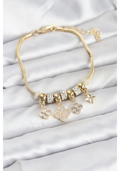 Pirinç Gold Renk Yonca Model Kadın Bileklik 28150389