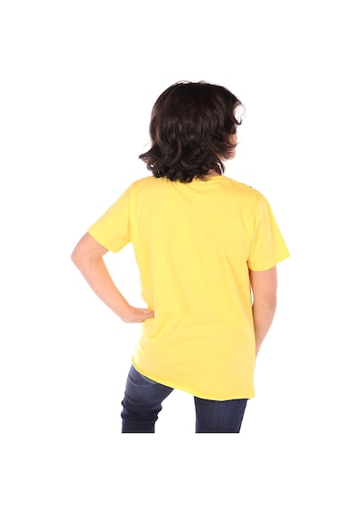 Toontoy Kids Toontoy Erkek Çocuk Baskılı Bisiklet Yaka Kısa Kollu Asimetrik Tişört Sarı