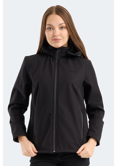 Slazenger Heat Control Kadın Çıkarılabilir Kapüşonlu Siyah Mont & Kaban Siyah