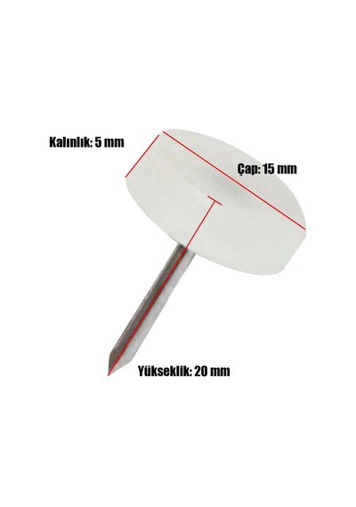 Çivili Poligrit Zemin Koruyucu Şeffaf Plastik Poligirit 50 Adet N11.4868