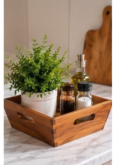 Akasya Ekmeklik - Tekli Kahverengi