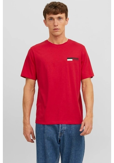 Jack & Jones Göğüs Baskılı Tişört - Corplogo 12233999 True Red Lacivert