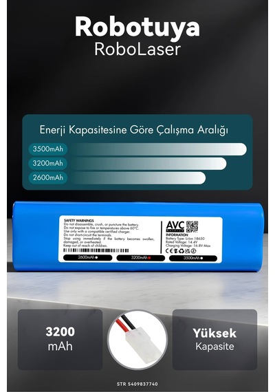 Robotuya Robolaser 3200mah Robot Süpürge Bataryası M.ö