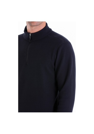Hatemoğlu Regular Fit Tam Boy Fermuarlı Erkek Polar Sweatshirt Lacivert