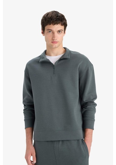 Defacto Boxy Fit Dik Yaka Yarım Fermuarlı Skuba Dalgıç Kumaş Sweatshirt E9363ax25augn498 Yeşil Defacto Boxy Fit Dik Yaka Yarım Fermuarlı Skuba Dalgıç Kumaş Sweatshirt E9363ax25augn498 Yeşil