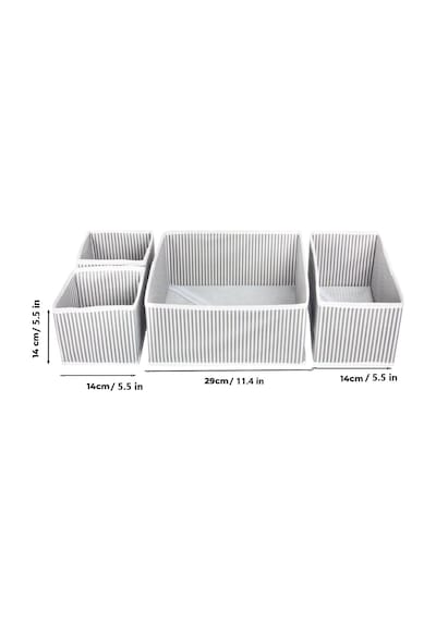 8 Li Çekmece Düzenleyici Organizer Dekoratif Sepet Hurç 8 Li Çekmece Çizgili Diğer