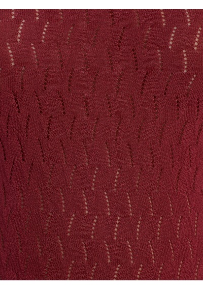 Dilvin 10732 Askılı Ajurlu Fiyonk Detaylı İnce Triko Bluz-bordo Bordo