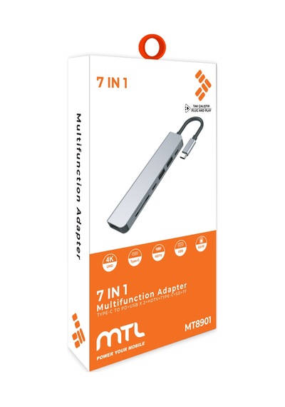 Type-c 7in1 Hub Çoklayıcı 4k Uhd 87w Pd Usb 3.0 X2 Hdtv Sd/tf Port Usb Çoklayıcı Mt8901