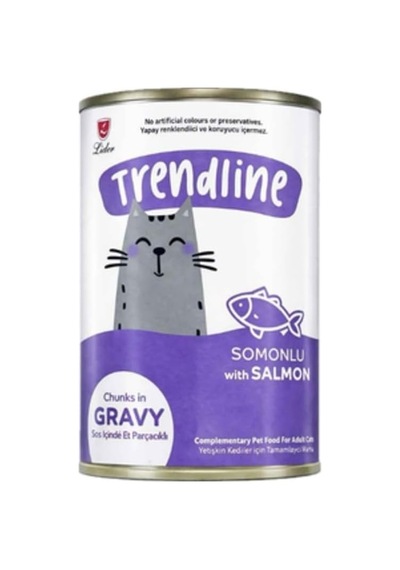 Sos İçerisinde Et Parçacıklı Somonlu Yetişkin Kedi Konservesi 400 Gr 12'li Paket
