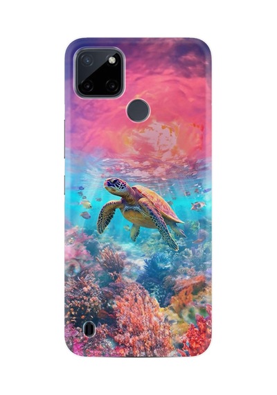 Realme C25y Kılıf Boutique Baskılı Resimli Kaplumbağa Pcode -065