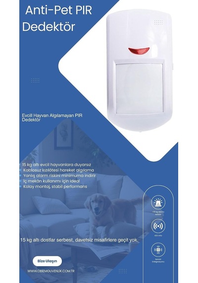 Akıllı Ev Ve İş Yeri Alarm Sistemleri Anti-pet Destekli Kablosuz Pır Hareket Sensörü Tek Başına Çalışmaz Ala