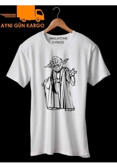 Yoda Traços Star Wars Tasarımlı Baskılı Tişört Ücretsiz Kargo