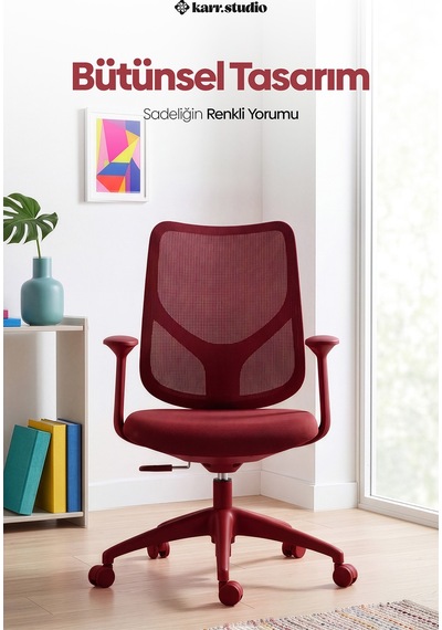 Seul Ergonomik Çalışma Sandalyesi - Kırmızı