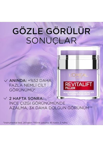 L'oréal Paris Revitalift Filler Dolgunlaştırıcı Su Bazlı Pressed Jar Nemlendirici Yüz Kremi 50ml