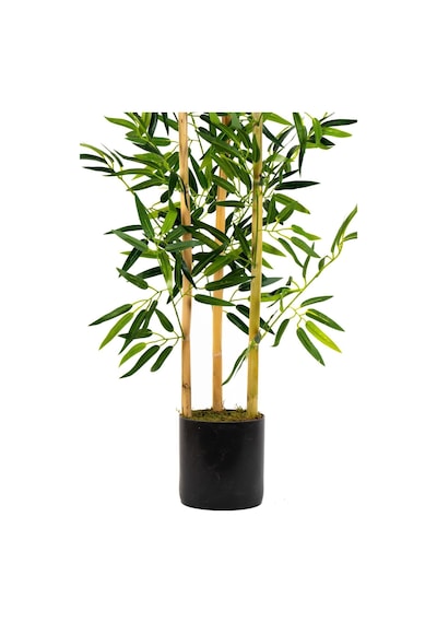 Yapay Çiçekçiniz Yapay Yoğun Yapraklı Dekoratif Bambu Ağacı 3 Gövde 120cm