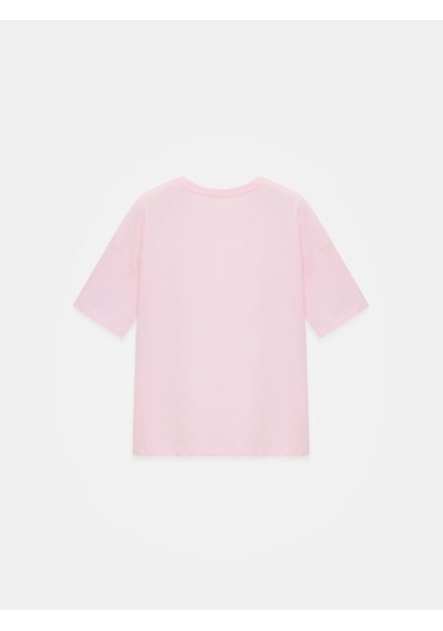 Dilvin 3683 Basic T-shirt-toz Pembe Toz Pembe
