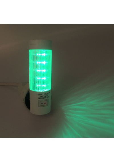 Uzun Led Gece Lambası 0,5W Tasarruflu Işıklı Fişli Düğmeli