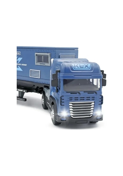 Oyuncak Tır Ve Karavan Seti - 39cm Büyük Boy Metal Kupa Işıklı Sesli Çek Bırak Oyuncak Araba