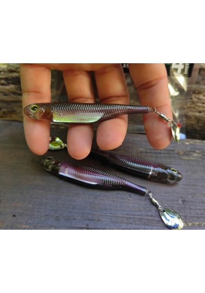 Fish Arrow Flash J Spin Elastomer Sw 10cm 4'' 104 Anchovy Silver Silikon Balık 3 Adet