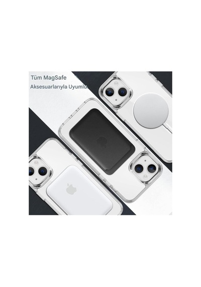 Apple iPhone Uyumlu 13 Şeffaf Magsafe Kılıf Mtl Safe